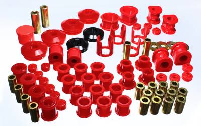 Energy Suspension - Energy Suspension 7.18106R Hyper-Flex Bushing Kit Red for 89-94 Nissan 240SX