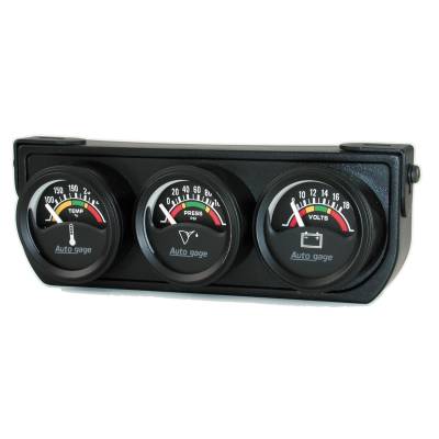 AutoMeter - AutoMeter 2391 Console Gauge Oil/Volt/Water Temp Black 100 PSI/280F/18V 1.5"
