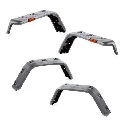 Rugged Ridge - Rugged Ridge 11640.30 TX-Black Hurricane Fender Flare Kit for 97-06 Wrangler TJ