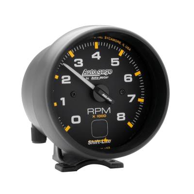 AutoMeter - AutoMeter 2302 Autogage Pedestal Tacho w/Shift Light Blk Gauge 0-8000RPM 3-3/4"
