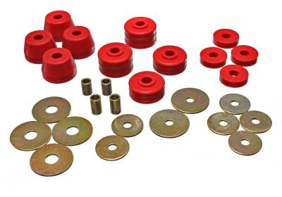 Energy Suspension - Energy Suspension 5.4101R Body Cab Mount Set Polyurethane Red