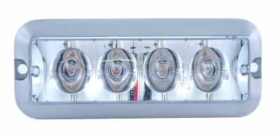 Custer Products - Custer STRL4W 4" Clear Flush Mount Self Contained LED Strobe Strobe 3 Wire