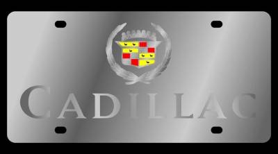 Eurosport Daytona - Eurosport Daytona 1209-3 Stainless License Plate Cadillac Block Logo