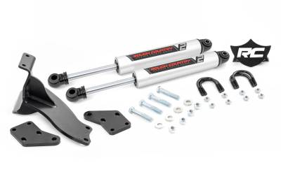 Rough Country Suspension Systems - Rough Country V2 Dual Steering Stabilizer 2.5"-8" Lift for 13-24 RAM HD 8749470