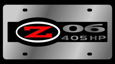 Eurosport Daytona - Eurosport Daytona 1355-1 Stainless License Plate Z06 405 HP Logo