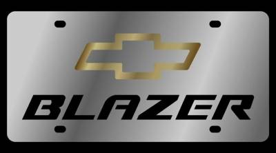 Eurosport Daytona - Eurosport Daytona 1304-1GB Stainless License Plate Blazer Bowtie Logo