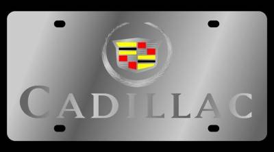 Eurosport Daytona - Eurosport Daytona 1204-3 Stainless License Plate Cadillac Block Logo