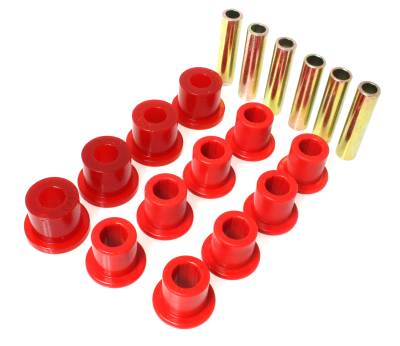 Energy Suspension - Energy Suspension 2.2107R Leaf Spring Bushing Set Front Polyurethane Red