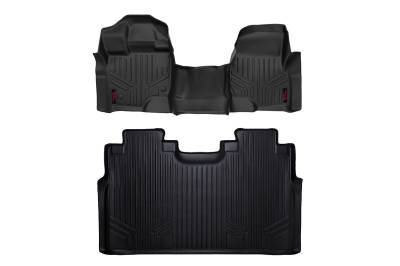 Rough Country Suspension Systems - Rough Country Front/Rear Floor Liners Black 15-24 Ford F150 Crew M-51153