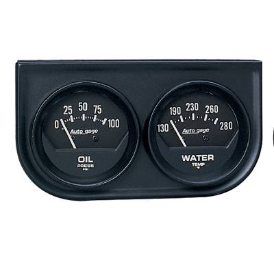 AutoMeter - AutoMeter 2345 Console Gauge Oil Press/Water Temp Black 100PSI/280-DEG F 2-1/16"