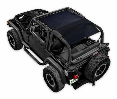 SpiderWebShade - SpiderWebShade Mesh Bikini Top Black for Jeep TJ SWS-SHDTOP-01-TJ-BLK