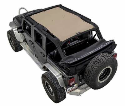 SpiderWebShade - SpiderWebShade Mesh Bikini Top Tan for Jeep JK 4DR SWS-SHDTOP-01-JK4D-TAN