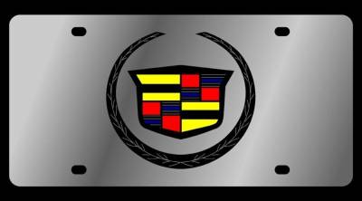 Eurosport Daytona - Eurosport Daytona 1201-1 Stainless License Plate Cadillac Crest Logo