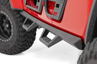 Rough Country Suspension Systems - Rough Country 90762 Contoured Drop Step Nerf Bars Black for 20-26 Gladiator JT
