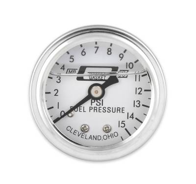 Mr Gasket - Mr Gasket 1563 Fuel Pressure Gauge 1.5" Dia. 0-15 Lbs Liquid