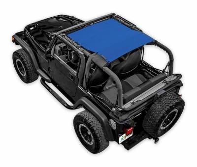 SpiderWebShade - SpiderWebShade Mesh Bikini Top-Blue for Jeep TJ SWS-SHDTOP-01-KRWL-BLU