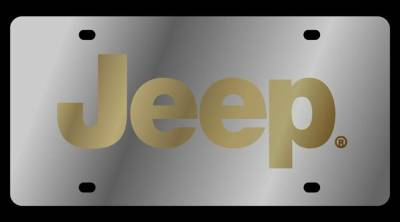 Eurosport Daytona - Eurosport Daytona 1418-2 Stainless License Plate Jeep Logo for Jeep