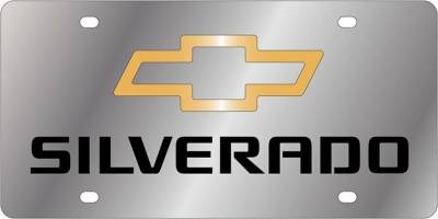 Eurosport Daytona - Eurosport Daytona 1319N-1GB Stainless License Plate Silverado Bowtie Logo