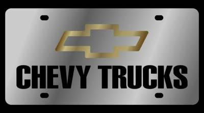 Eurosport Daytona - Eurosport Daytona 1308-1GB Stainless License Plate Chevy Truck Bowtie Logo