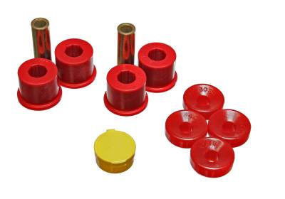 Energy Suspension - Energy Suspension 16.8111R Front Shock Bushing Set Polyurethane Red