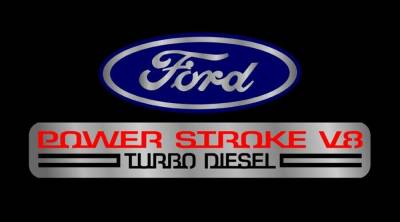 Eurosport Daytona - Eurosport Daytona 3508-1 Carbon Steel License Plate Ford Power Stroke Logo