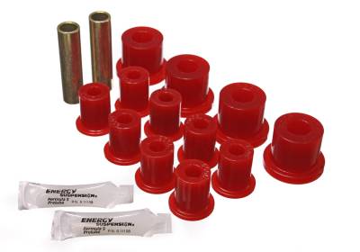 Energy Suspension - Energy Suspension 2.2103R Leaf Spring Bushing Set Polyurethane Red