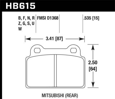 Hawk Performance - Hawk Performance HP HB615N.535 Plus High Performance Street Brake Pads