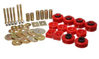 Energy Suspension - Energy Suspension 4.4114R Extended Cab Red Polyurethane Body Mount Set Ford