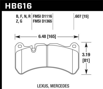 Hawk Performance - Hawk Performance HB616F.607 HPS High Performance Street Brake Pads