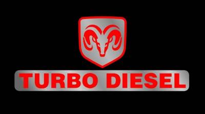 Eurosport Daytona - Eurosport Daytona 3429-1 Carbon Steel License Plate Turbo Diesel Logo for Dodge