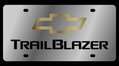 Eurosport Daytona - Eurosport Daytona 1322N-1GB Stainless License Plate Trailblazer Bowtie Logo
