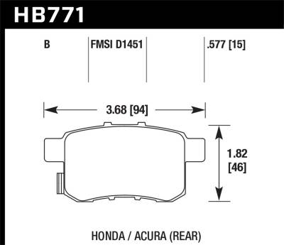 Hawk Performance - Hawk Performance HB771B.597 HPS 5.0 Disc Brake Pad for 08-16 Accord TSX