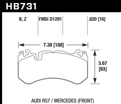 Hawk Performance - Hawk Performance HPS 5.0 High Performance Street Brake Pads HB731B.620