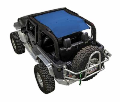 SpiderWebShade - SpiderWebShade Mesh Bikini Top-Blue for Jeep JK 2DR SWS-SHDTOP-01-JK2D-BLU