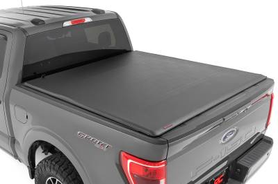 Rough Country Suspension Systems - Rough Country 42225650 Soft Roll-up Vinyl Tonneau Cover for 15-26 Ford F150 6.5'