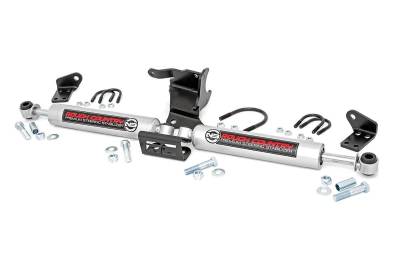 Rough Country Suspension Systems - Rough Country 87304 2.5-8" Lift N3 Dual Steering Stabilizer for 18-26 Jeep JT/JL