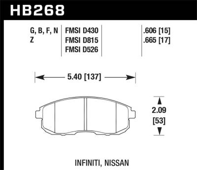 Hawk Performance - Hawk Performance HP Plus High Performance Street Brake Pads HB268N.665