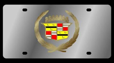 Eurosport Daytona - Eurosport Daytona 1208-2 Stainless License Plate Retro Cadillac Crest Logo