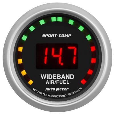 AutoMeter - AutoMeter 3379 Sport-Comp Wideband Air/Fuel Ratio Street Gauge 10:1-17:1 2-1/16"