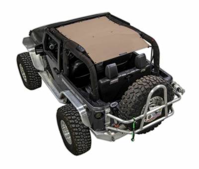 SpiderWebShade - SpiderWebShade Mesh Bikini Top Tan for Jeep JK 2DR SWS-SHDTOP-01-JK2D-TAN