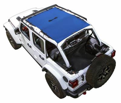 SpiderWebShade - SpiderWebShade Mesh Bikini Top-Blue for Jeep JL 4DR SWS-SHDTOP-01-JL4D-BLU
