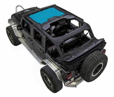 SpiderWebShade - SpiderWebShade Mesh Bikini Top-Teal for Jeep JK 4DR SWS-SHDKNI-01-JK-TEL