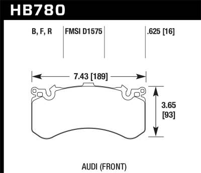 Hawk Performance - Hawk Performance HB780B.625 HPS 5.0 Disc Brake Pad for A8 Quattro S6/S7 S8