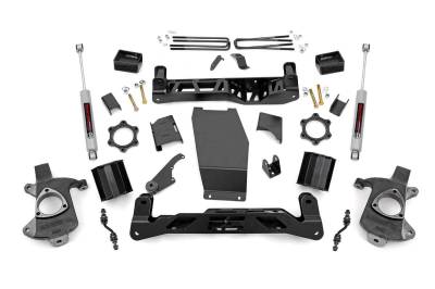Rough Country Suspension Systems - Rough Country 22431 5" Lift Kit for 14-18 Silverado/Sierra 1500 4WD Alum/Stamp