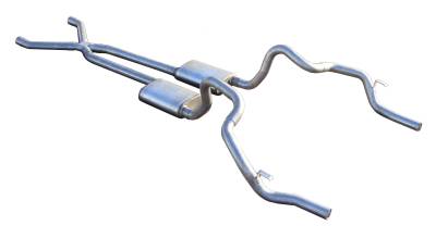 Pypes Performance Exhaust - Pypes SGF11R 2.5" Race Pro Dual Exhaust System w/X-Pipe for 70-74 Pontiac F-Body