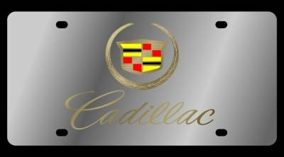 Eurosport Daytona - Eurosport Daytona 1203-2 Stainless License Plate Cadillac Logo