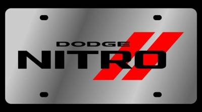 Eurosport Daytona - Eurosport Daytona 1481N-1 Stainless License Plate Nitro Logo for Dodge