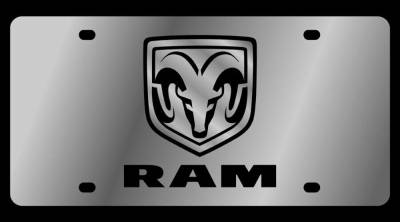 Eurosport Daytona - Eurosport Daytona 1404NB-1 Stainless License Plate RAM head Logo for Dodge