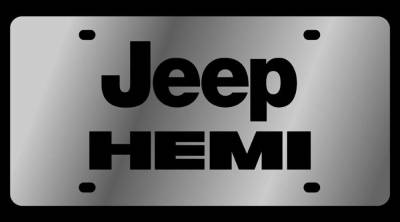 Eurosport Daytona - Eurosport Daytona 1463-1 Stainless License Plate Jeep Hemi Logo for Jeep