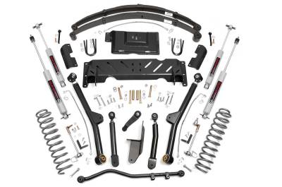 Rough Country Suspension Systems - Rough Country 68622 4.5" Suspension Lift Kit w/RR Leafs for 84-01 Cherokee XJ